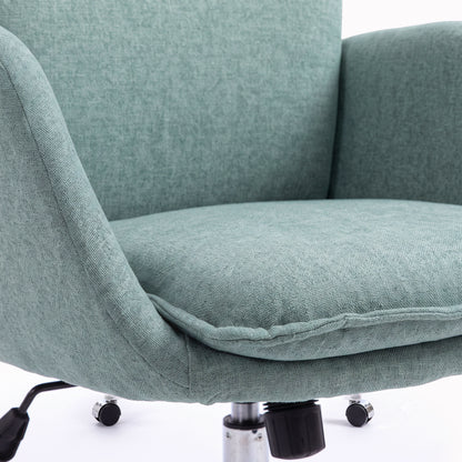 Close-up of chair seat and armrest on a white background