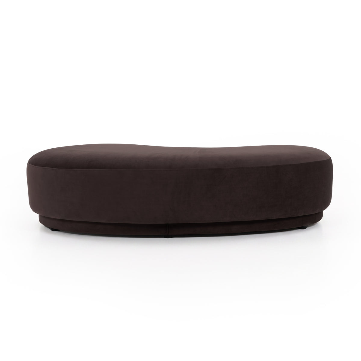 Plum oval or pebble-shaped bench seat on a white background