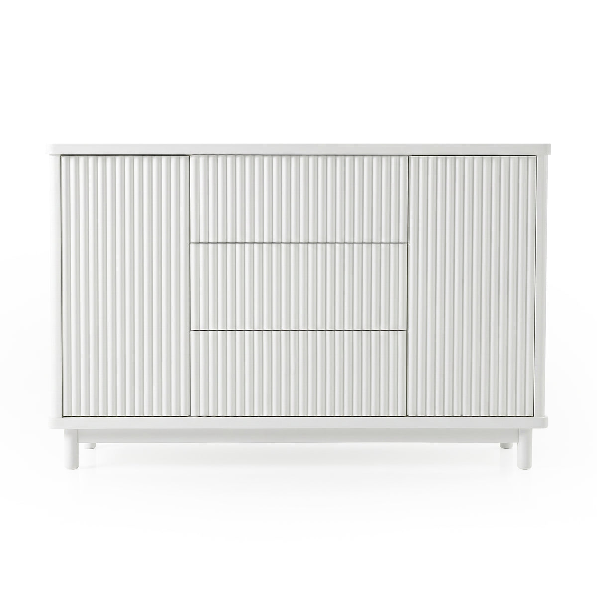 White contemporary sideboard on white background