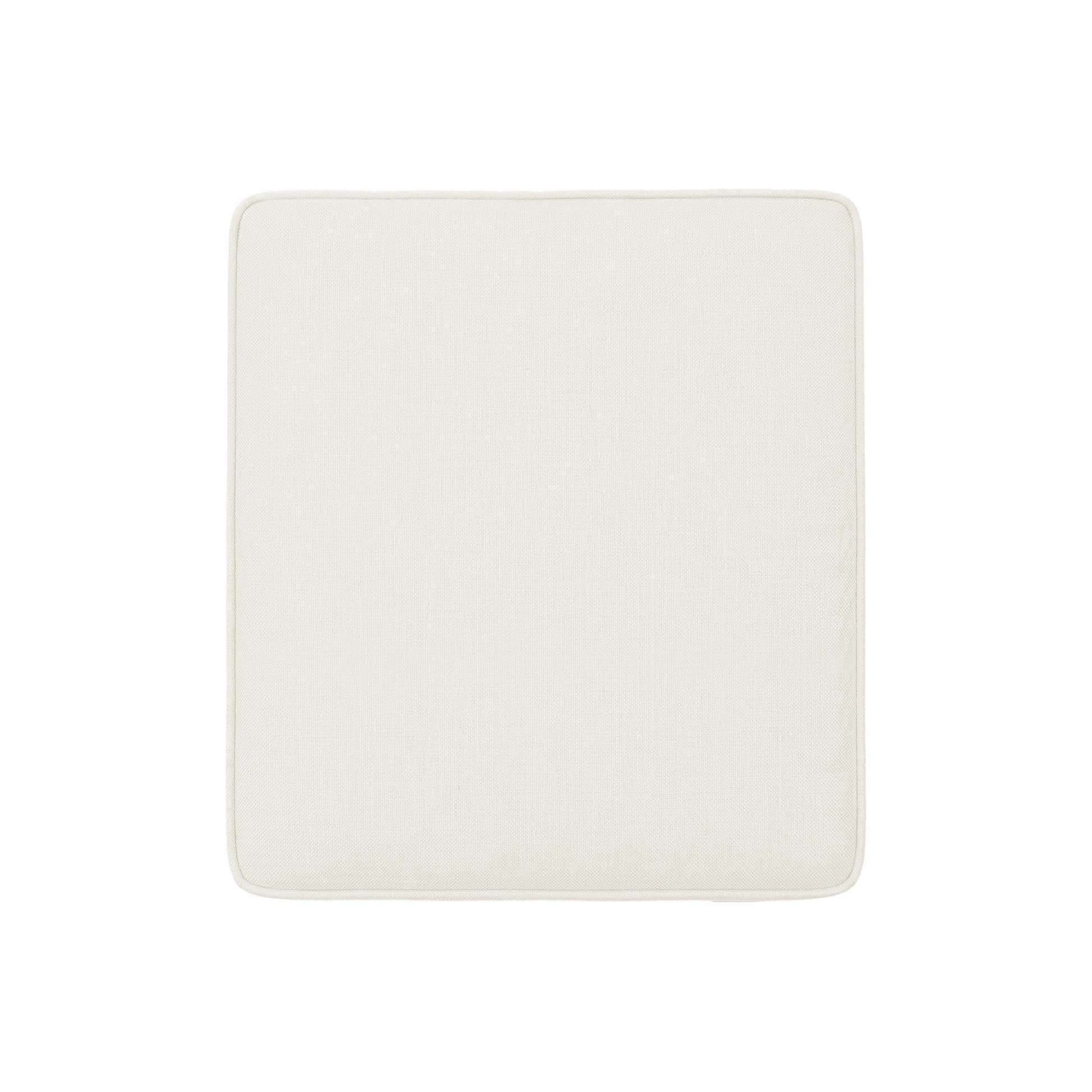 Vernon Outdoor Dining Chair Covers in Cream White displayed as a simple rectangular padded cushion with rounded corners and piped seams, shown against a plain background.