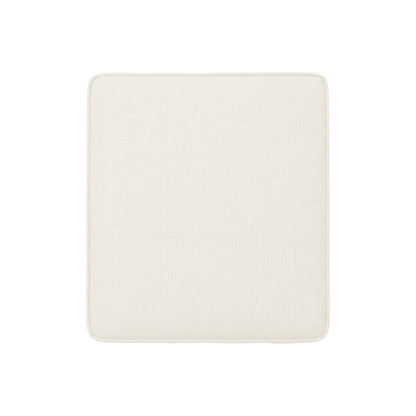 Vernon Outdoor Dining Chair Covers in Cream White displayed as a simple rectangular padded cushion with rounded corners and piped seams, shown against a plain background.