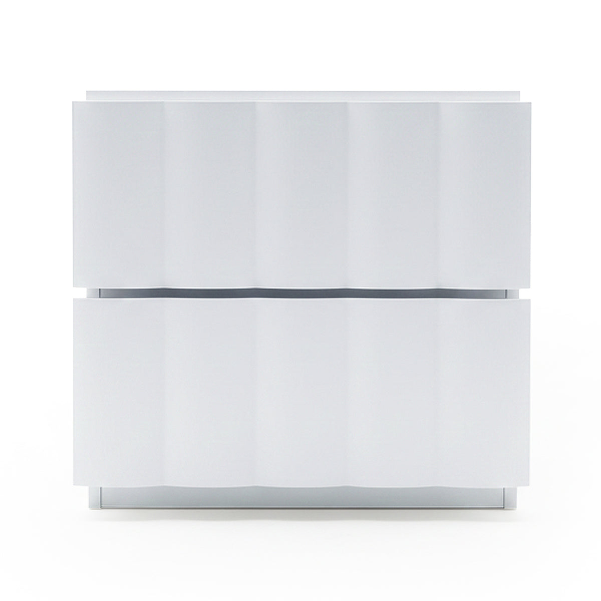 Modern white nightstand on white background
