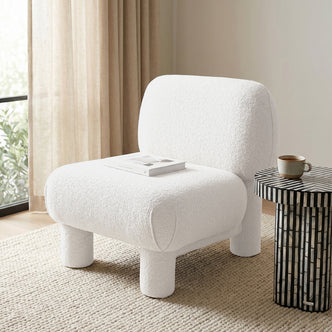 Accent chair styled in a living room
