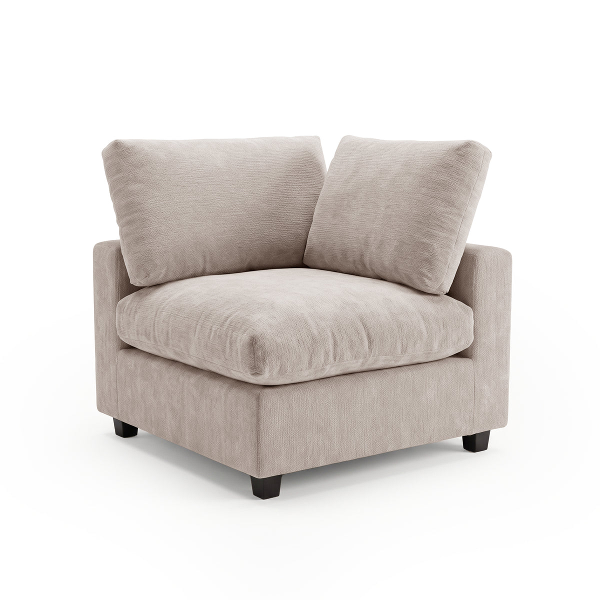 Light beige corner chair on white background
