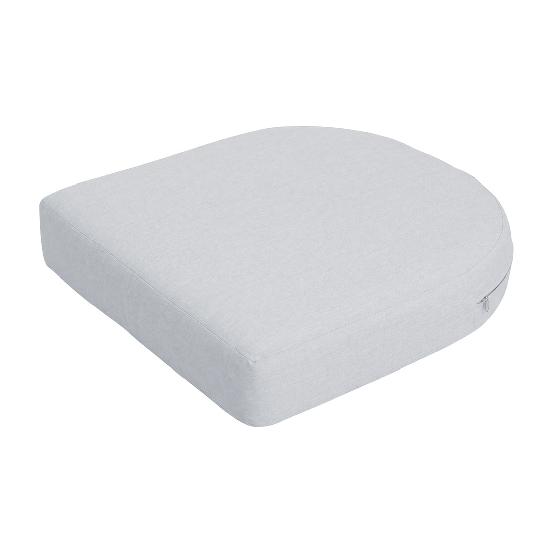 Light gray square cushion pad with rounded edges on white background