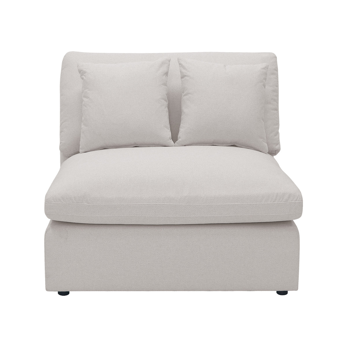 Light beige modular chair piece on a white background