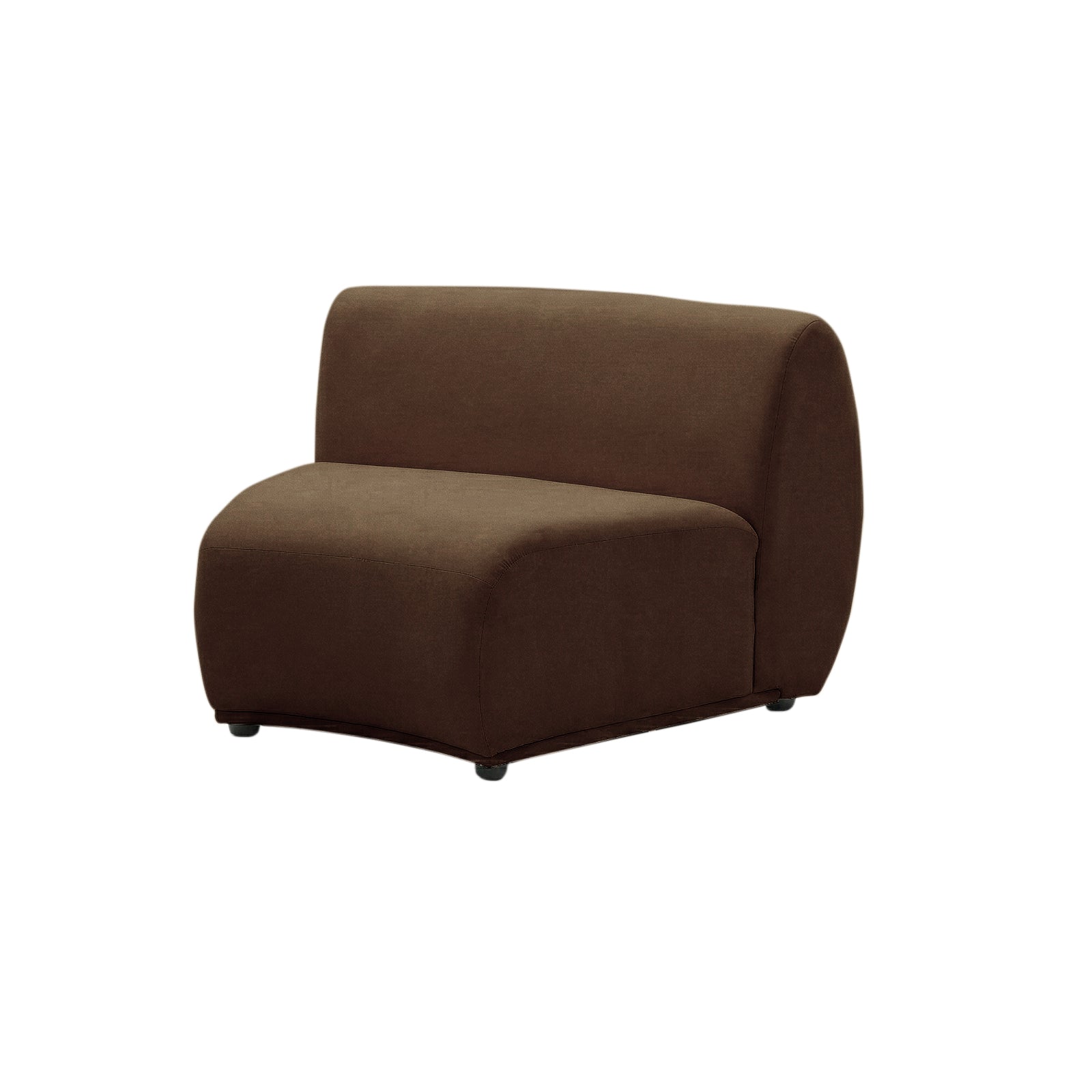 Armless brown chair segment on white background