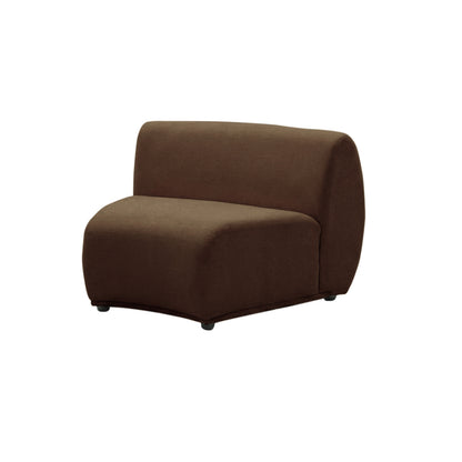 Armless brown chair segment on white background