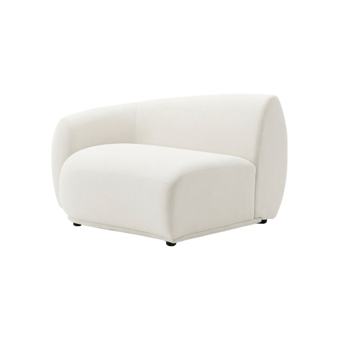 Cream-colored lounge chair on white background