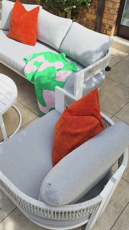 Sorrelle 5 Seater Curved Outdoor Sofa Set in Light Grey