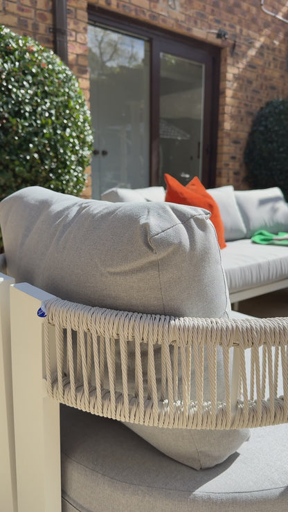 Sorrelle 5 Seater Curved Outdoor Sofa Set in Light Grey