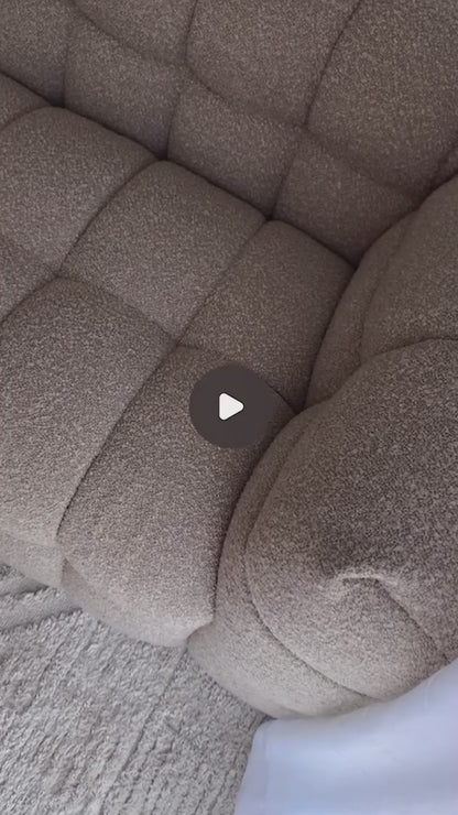 Norah 5 Seater Boucle Sofa Set With Ottoman in Warm Beige